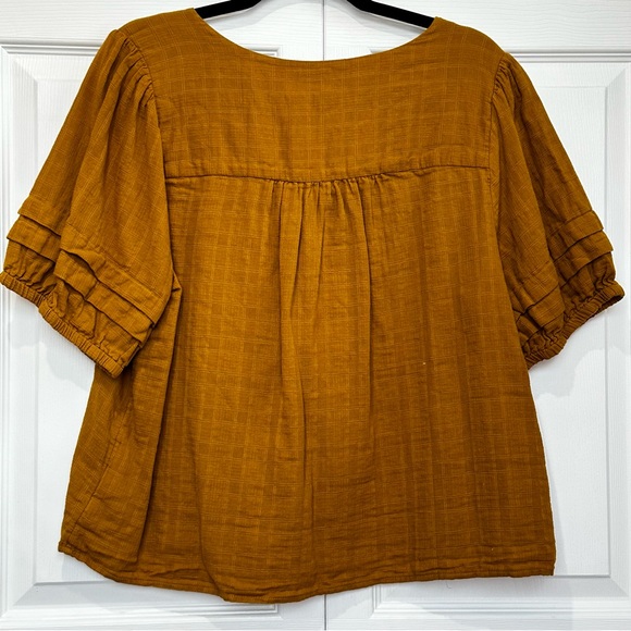 Madewell Pembroke Cotton Top in Mahan Plaid Bronzed Lichen Size XL EUC - Picture 9 of 9